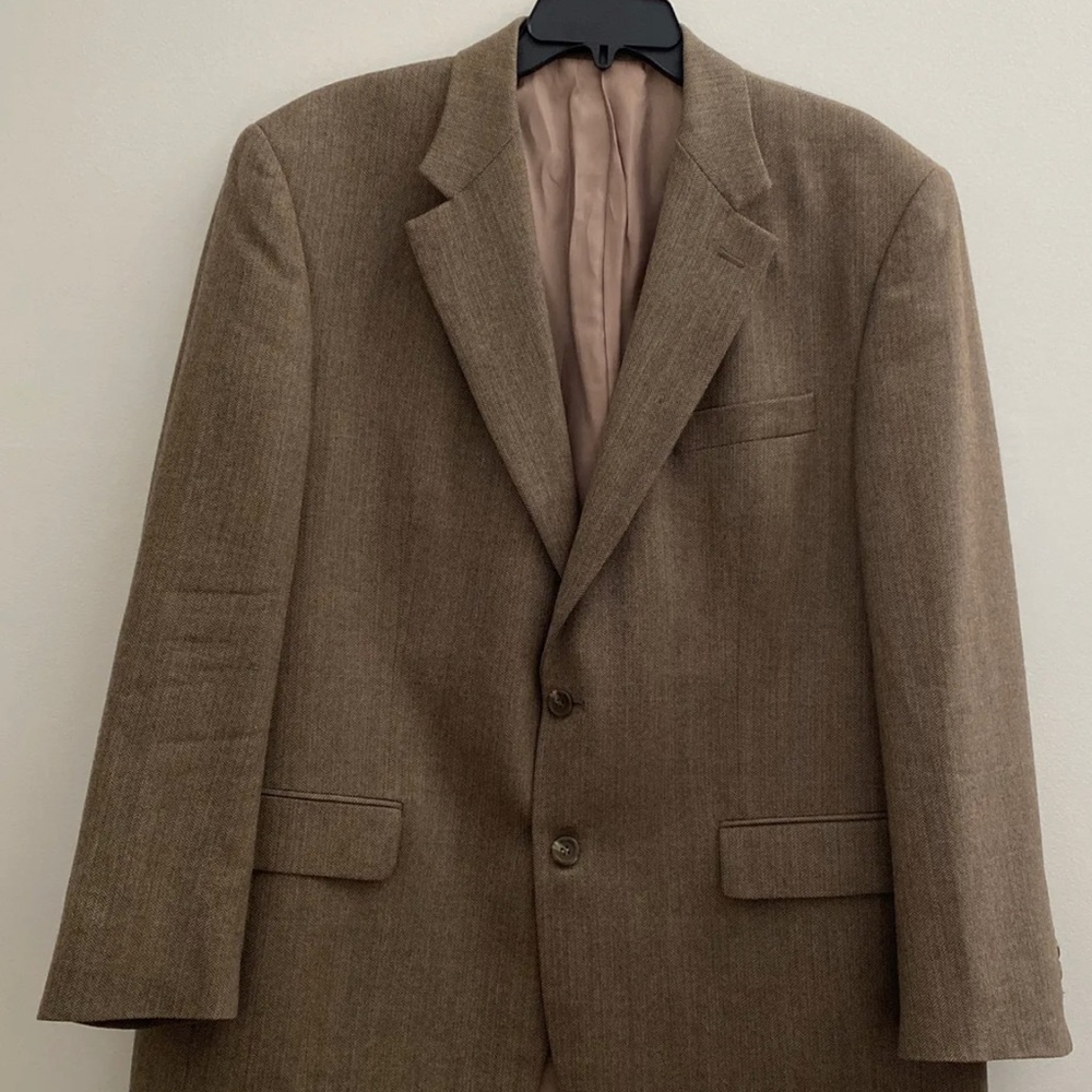 Ralph Lauren LRL Men's blazer size 44 Regular Wool- Silk Brown Houndstooth brown